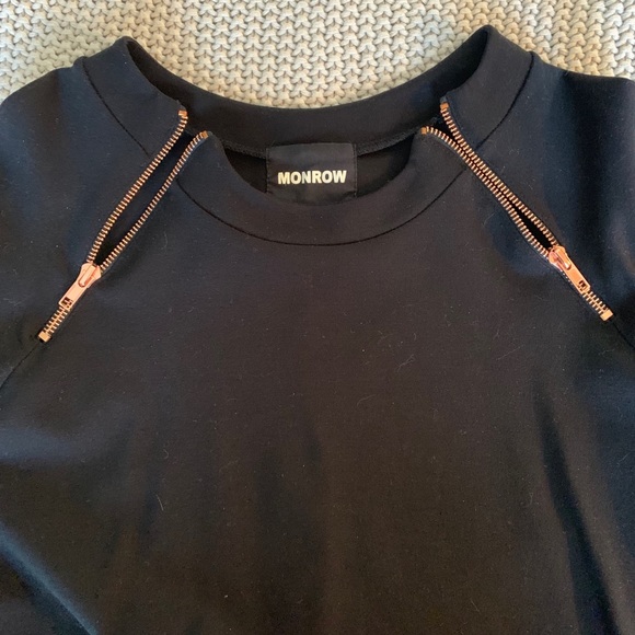 Monrow pullover sz sm rose gold zippers like new - Picture 2 of 8